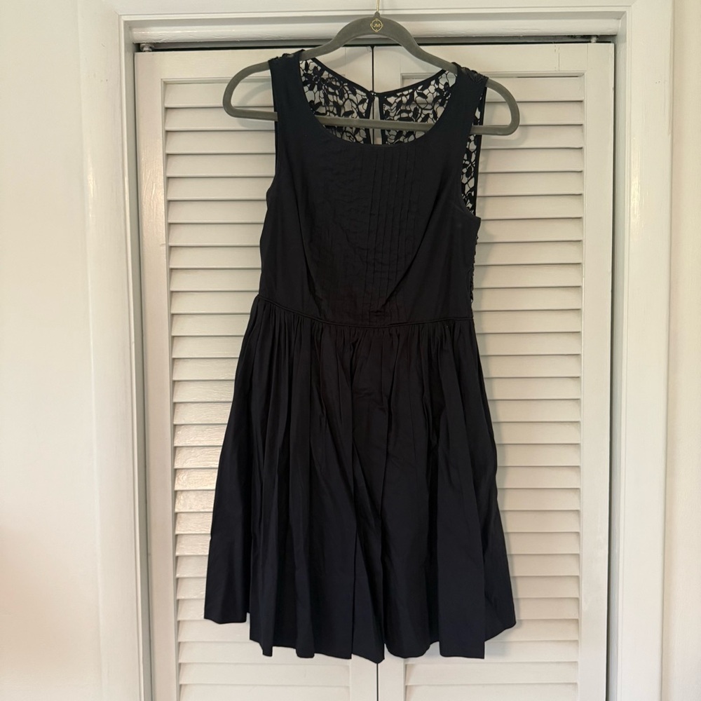 Anthropologie Black Sleeveless Dress With Lace Back